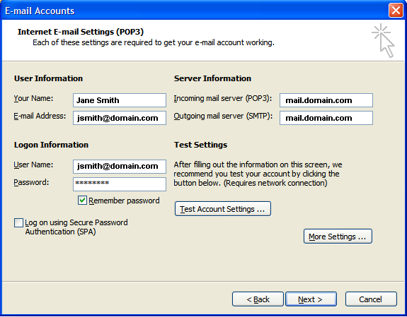 outlook configuration