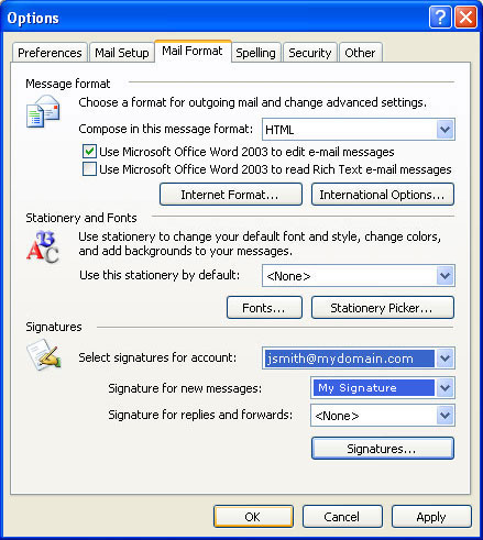 outlook configuration